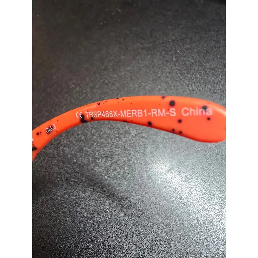 True Religion TRSP468X Orange Speckled Shield Sunglasses Mirrored NWT NEW